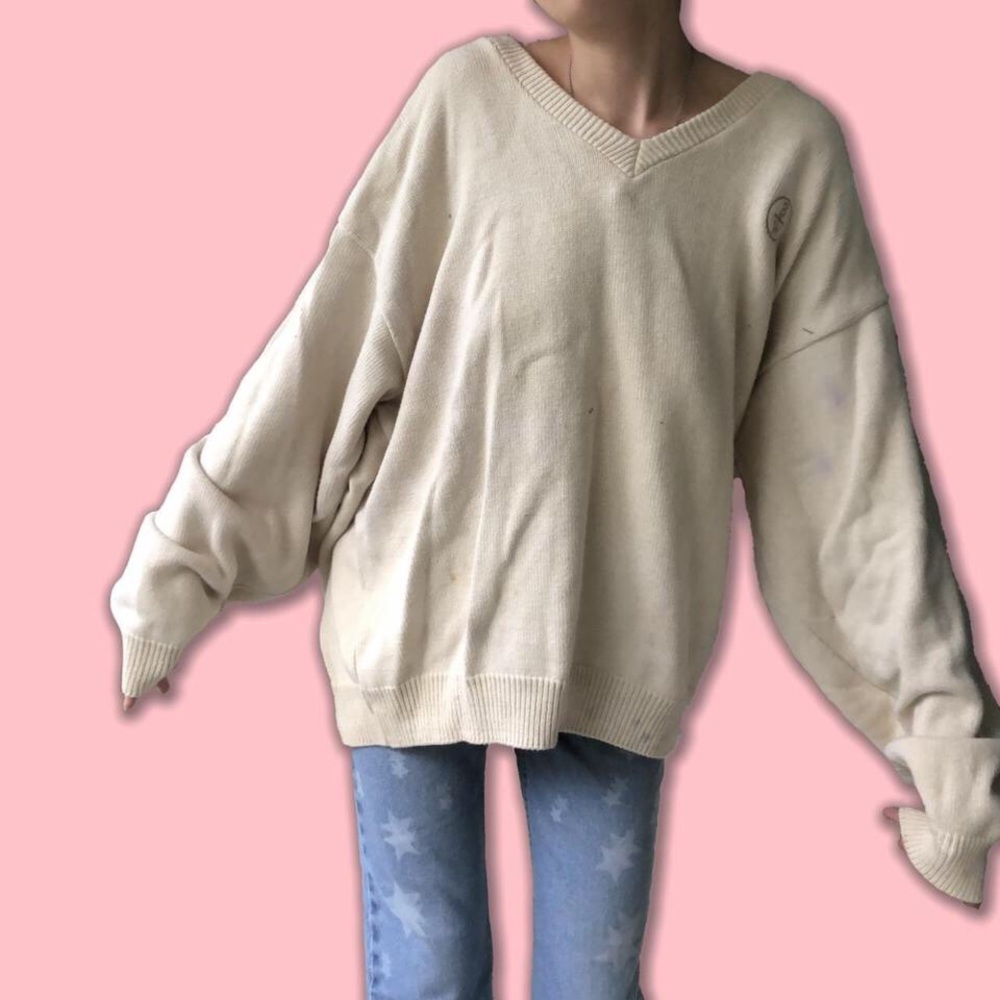 Vintage 90s cream oversized sweater